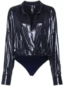 Norma Kamali рубашка боди, синий