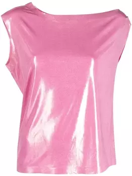 Norma Kamali топ с открытыми плечами, розовый