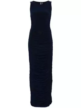 Norma Kamali вечернее платье без рукавов, синий