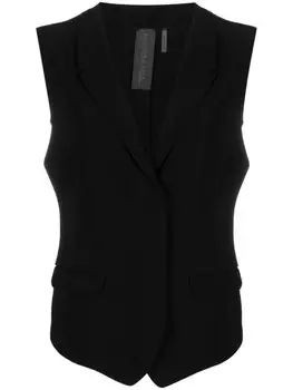 Norma Kamali жилет с заостренными лацканами, черный