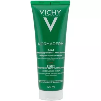 Normaderm 3-в-1 Очищающая маска-скраб для чувствительной кожи 125 мл, Vichy