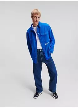 Нормальная синяя мужская рубашка 236D1650_KLJ UTILITY SHIRT JACKET Karl Lagerfeld Jeans, синий
