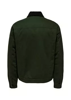 Нормальная темно-зеленая мужская куртка ONSLOUIS PLAIN 0068 JACKET Only & Sons, зеленый