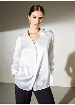 Нормальная женская рубашка с воротником рубашки цвета экрю BBSP23FSH021 Brooks Brothers, экрю