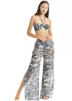 Нормальные черно-белые женские брюки с эластичной резинкой на талии Blackspade