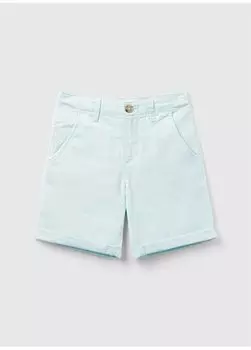 Нормальные голубые мужские шорты 4BE7C901E Benetton, светло-синий