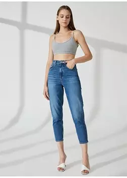 Нормальные темно-синие женские джинсовые брюки с нормальной талией и узкими штанинами Tommy Jeans