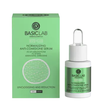 Нормализующая сыворотка против комедонов с 5% азелоглицина и 1% bha, 15 мл Basiclab Esteticus