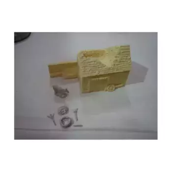 Нормандский сарай с колодцем и коровой, Terrain - Resin (20mm) (Monday Knight Productions)