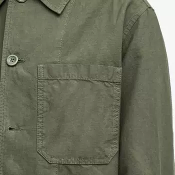 Norse Projects Хлопково-льняная верхняя рубашка Tyge, зеленый