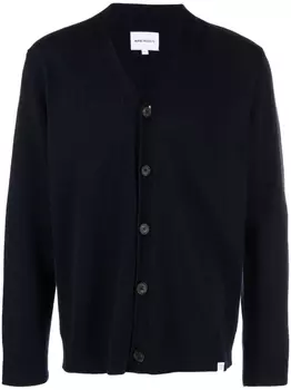 Norse Projects шерстяной кардиган с V-образным вырезом, синий