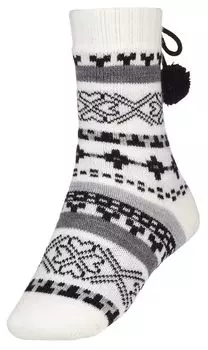 Northeast Outfitters Молодежные уютные носки Nordic Heart Pom-Pom Crew, черный