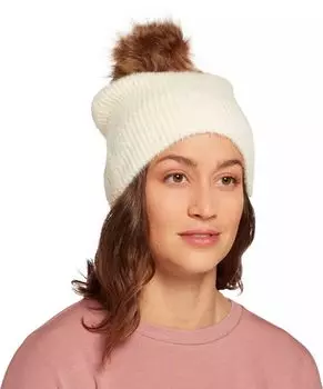 Northeast Outfitters Уютная меховая шапка с помпоном в рубчик с начесом