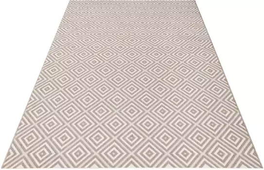 NORTHRUGS ковер "Karo", прямоугольный, для внутреннего и наружного использования, ковровая дорожка, устойчивый к атмосферным воздействиям, ромб, балкон, сад, прихожая 160х230 см, серый
