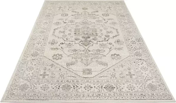 NORTHRUGS Ковер "Наварино", прямоугольный, для дома и улицы, винтаж, восточный, балкон, гостиная 120х170 см, кремовый/серо-коричневый