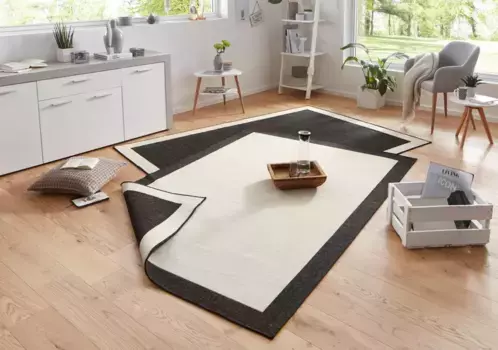 NORTHRUGS ковер "Панамский двусторонний ковер", прямоугольный, для дома и улицы, атмосферостойкий, для балкона, сада, гостиной, водонепроницаемый 160х230 см, черный