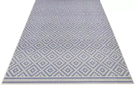 NORTHRUGS Ковер "Ромб", прямоугольный, для дома и улицы, атмосферостойкий, балкон, сад, гостиная, терраса, ромб 240х340 см, синий