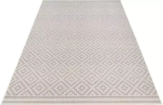 NORTHRUGS Ковер "Ромб", прямоугольный, для дома и улицы, атмосферостойкий, балкон, сад, гостиная, терраса, ромб 160х230 см, серый