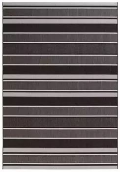 NORTHRUGS ковер "Strap", прямоугольный, для дома и улицы, ковер, в полоску, для балкона, террасы, сада, гостиной 160х230 см, черный