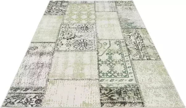 NORTHRUGS ковер "Symi", прямоугольный, для дома и улицы, короткий ворс, классический, винтажный, для гостиной, сада 120х170 см, цвет schwarz/creme/grn