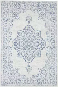NORTHRUGS ковер "Tilos", прямоугольный, для дома и улицы, короткий ворс, восточный, винтажный, для гостиной, сада 200х290 см, кремовый/синий