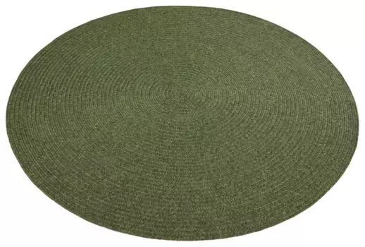 NORTHRUGS ковер "Trenzado", круглый, для дома и улицы, вид ручной работы, тканый, устойчивый к атмосферным воздействиям, балкон, гостиная 200 см, зеленый