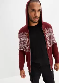 Норвежский кардиган удобного кроя John Baner Jeanswear, красный