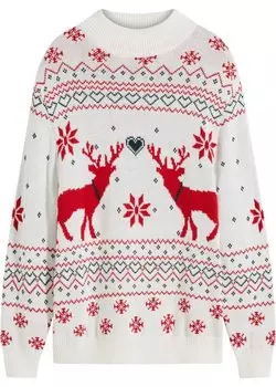 Норвежский свитер с водолазкой Bpc Bonprix Collection, бежевый