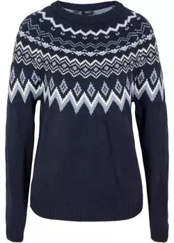 Норвежский свитер с высоким воротником Bpc Bonprix Collection, синий