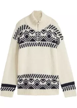 Норвежский тройер с содержанием шерсти Bpc Bonprix Collection, белый