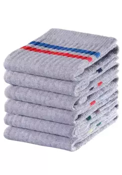 Носите повседневные носки (6 пар в упаковке) с цветными полосками Go In, серый