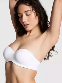 Носите повсюду бюстгальтер без бретелек на легкой подкладке Pink Wear Everywhere, белый
