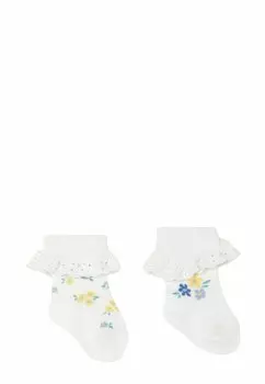 Носки 2-PACK FRILLY-REGULAR FIT JoJo Maman Bb, цвет white floral