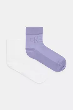 Носки 2 пары Calvin Klein Jeans, фиолетовый