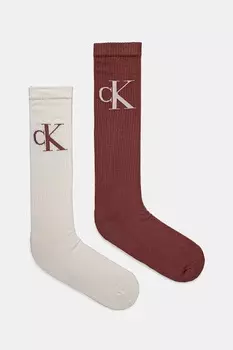 Носки 2 пары Calvin Klein Jeans, розовый