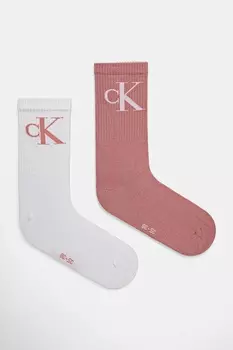 Носки 2 пары Calvin Klein Jeans, розовый