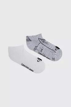 Носки , 2 пары Calvin Klein, серый