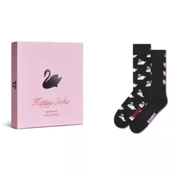 Носки 2 шт Happy Socks Swan gift set crew, черный