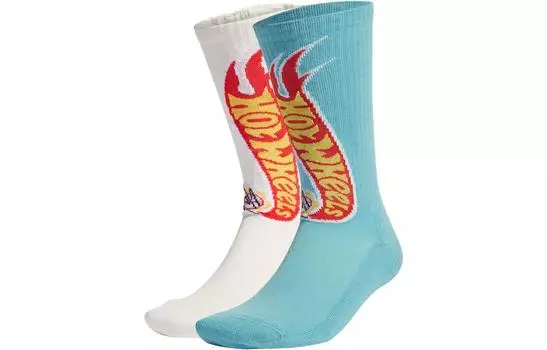 Носки, 2 шт., Шон Уотерспун, Hot Wheels Crew Adidas Originals, 2 Pack (Light Blue/Ivory)