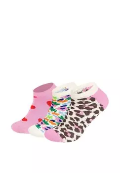 Носки 3-PACK LOW LEO-FLOWER-HEARTS Happy Socks, белый