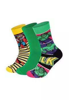 Носки 3-PACK MARVEL HULK-THOR Happy Socks, зеленый