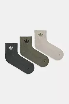 Носки 3 пары Adidas Originals, зеленый