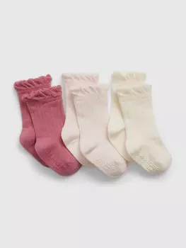 Носки, 3 пары Gap, розовый