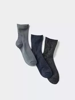 Носки 3 пары с блестками Uniqlo, серый