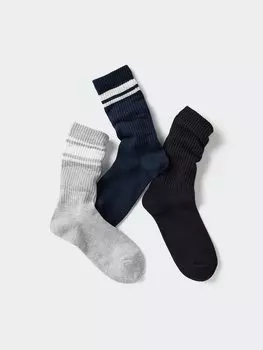 Носки 3 пары с ворсом Uniqlo, серый