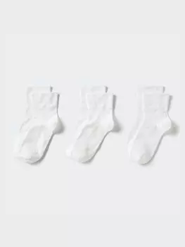 Носки 3 пары Uniqlo, цвет 00 белый