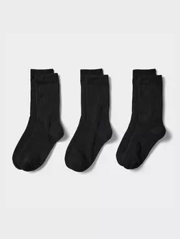 Носки, 3 пары Uniqlo, цвет 09 черный