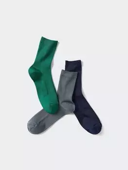 Носки 3 пары Uniqlo, цвет 55 зеленый