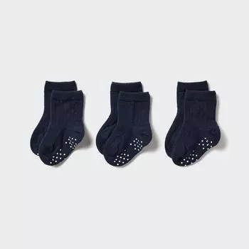 Набор носков UNIQLO, 3 пары, темно-синий