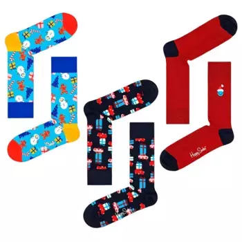 Носки 3 шт Happy Socks Decoration Time long, разноцветный